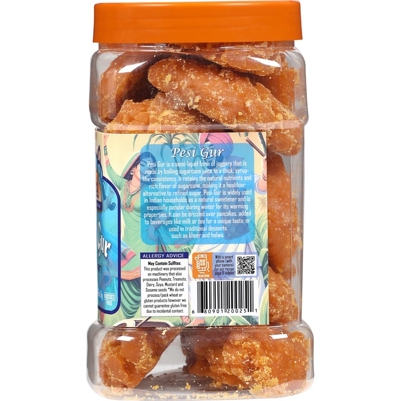 Rani Pesi Gur (Jaggery) Indian Unrefined Raw Cane Sugar 35oz