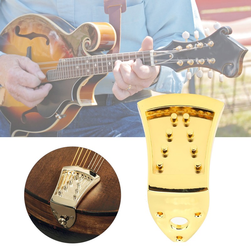 Mandolin Tailpiece Golden 8-String Screws Triangular Parts Musical Instrument Accessories
