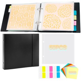 111 Pages1Sets 6x6 Cookie Stencil Storage Binder Die Cut and Stamp Storage Folder Baking Stencil Organizer Scrapbooking Cutting Dies Stencil Storage Book Collections Case Organizer (Black)