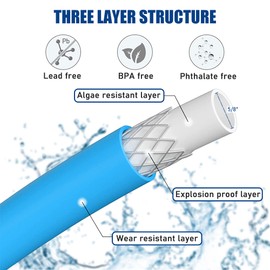 MOSIKEN Heavy Duty Garden Hose 50 ft, 5/8 in Drinking Safe Water Hose for Camper Outdoor Lawn Yard,Flexible Lightweight, Drinking Water Safe (50FT)