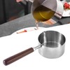 250ml Butter Milk Warmer Pot with Long Wooden Handle Cast
