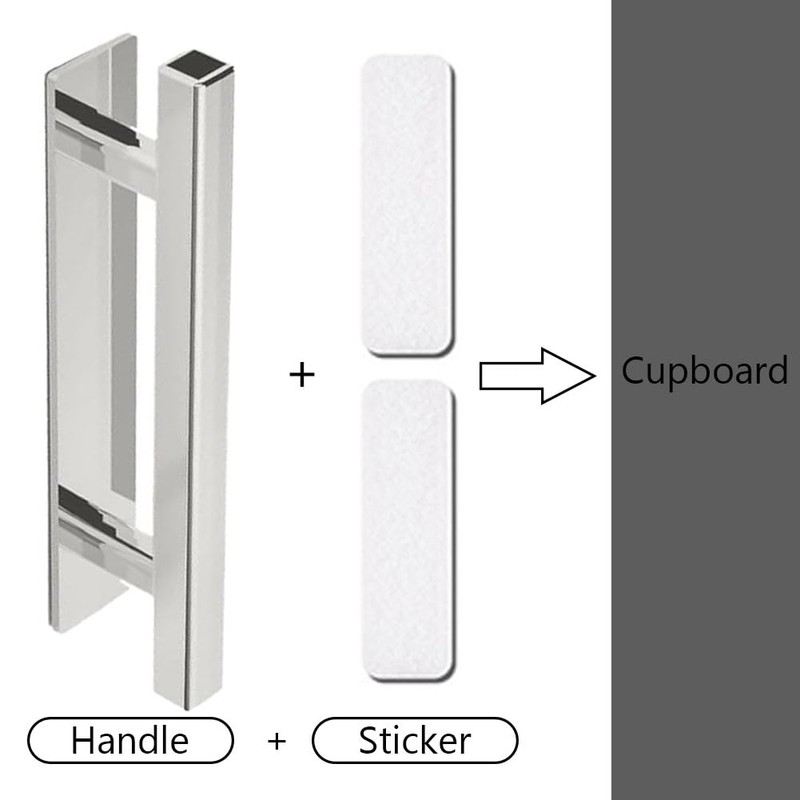 Self-Stick Push Pull Helper,10 Pack ABS Plastic Cabinet Drawer Handles