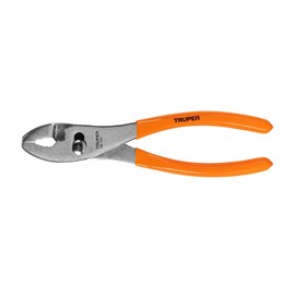 Truper PCH-8, Pinza de chofer, mango de vinil, 8", negro con naranja