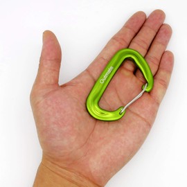 Outmate 12kN 3.2"x2" Heavy-Duty Carabiner Clips - Durable, Lightweight Aluminum Alloy Carabiners for Hiking, Camping, Keychains, Dog Leashes, Hammocks & More(Wire gate,2 Grass Green)