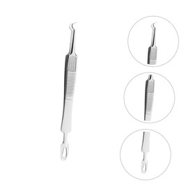 minkissy 6 Pcs Clip Pimple Extractor Tool Comedone Extractor Instrument Tool Tweezers Kit Blackhead Tweezers Blackhead Extraction Pimple Tool Blackhead Extractor Silver Stainless Steel