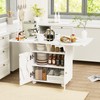 Mcltopz 47.24" Kitchen Island with Storage Rack and Cabinet, White