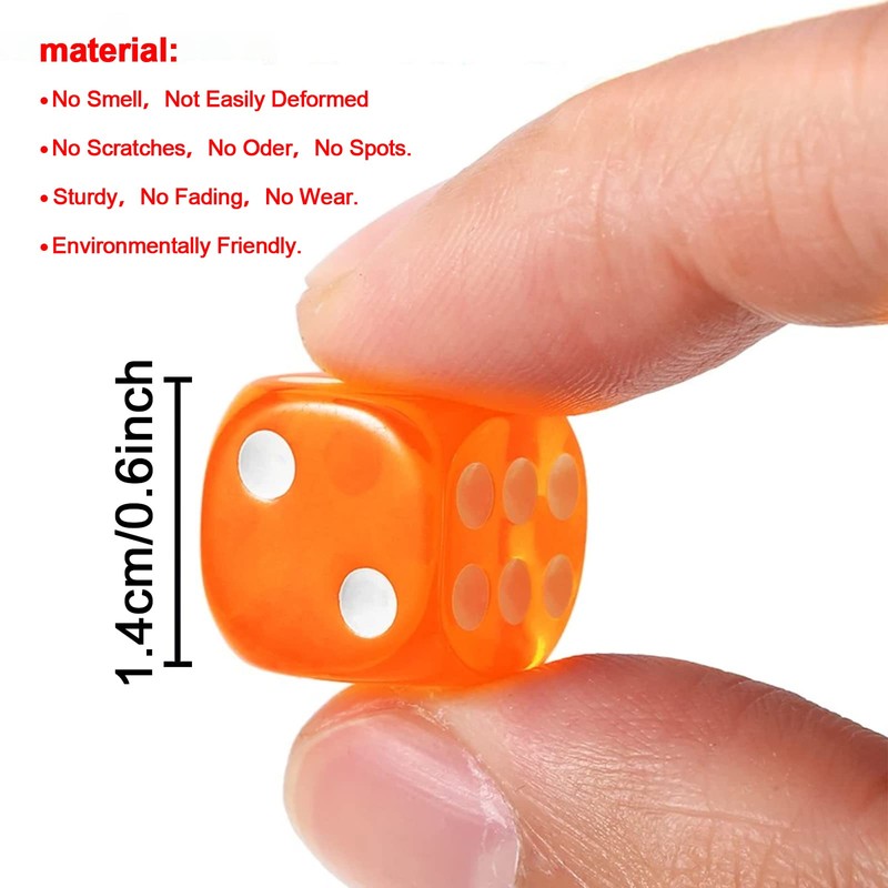 MXJFYY Pack of 100 Hexagonal Dice, D6 Dice, 10 Colours,