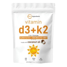 Vitamina 5000iu 100mcg Aceite Coco 300 Softgels