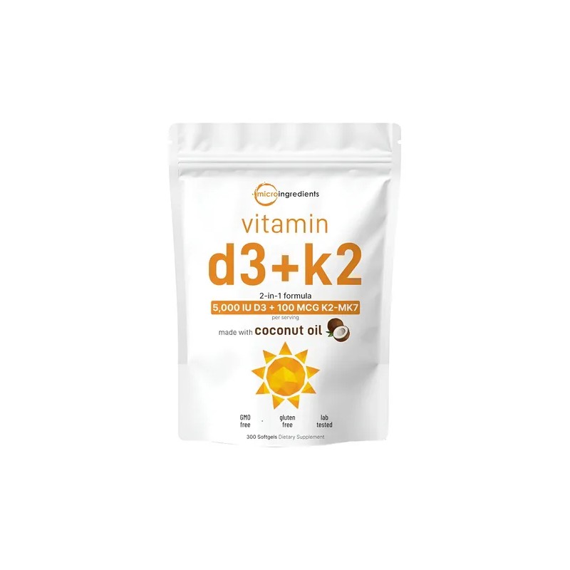 Vitamina 5000iu 100mcg Aceite Coco 300 Softgels