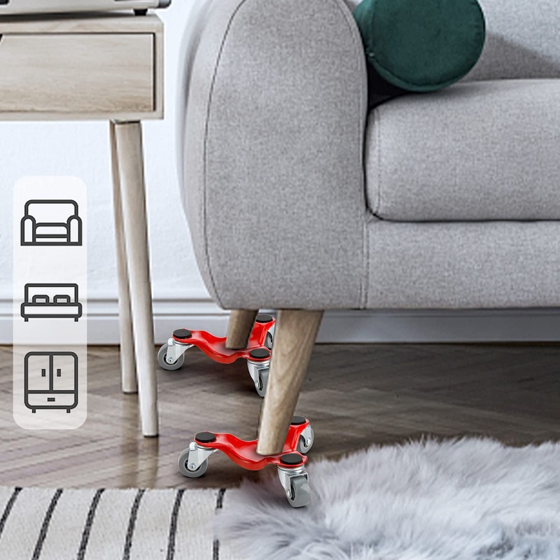 ZEAYEA 4 Pack Steel Tri-Dolly, 200 lbs Load Capacity 3