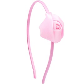 SARATA Valentine's Day Headband Hair Hoop for Women Exquisite and Romantic Pink Rose Hair Bands Headbands Vintage Headdress Birthday Hair Access for Women Girls (Pink)