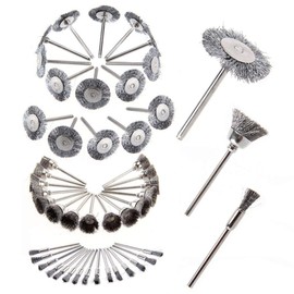 Yakamoz 45pcs Rotary Tool Wire Brush, Steel Wheel Wire Brush Polishing Set Accessories Kit for Dremel Rotary Tool