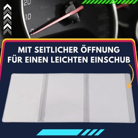 Festland DESIGN® Pack of 2 vehicle registration certificate covers for car registration certificate – 3-part transparent vehicle registration certificate folder, cover for registration certificate and