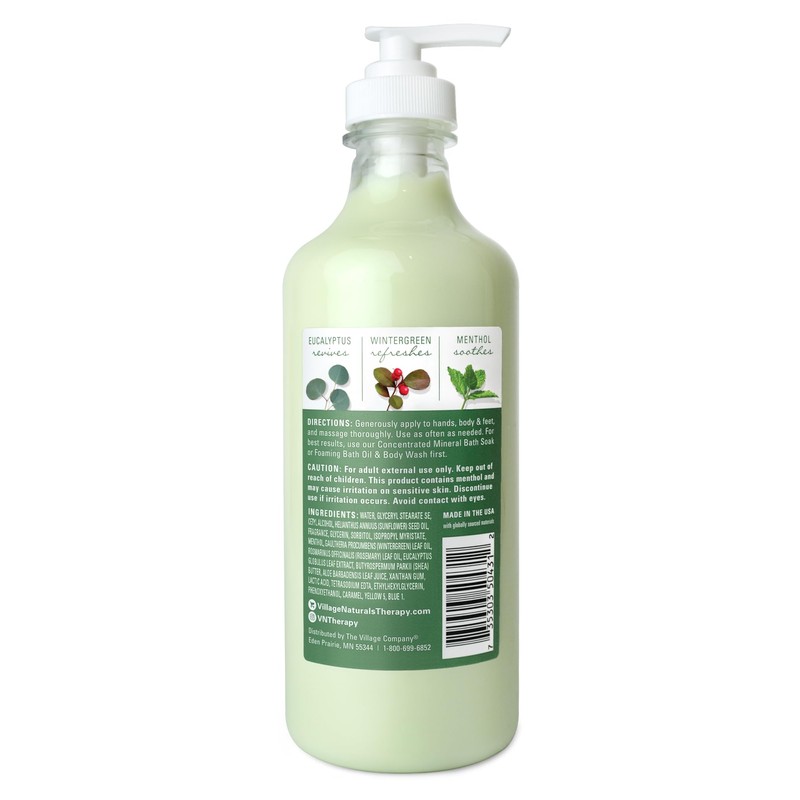 Village Naturals Therapy Muscle Shea Butter Lotion, Eucalyptus Mint Scent,