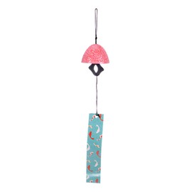 M METERXITY 1-Pack Japanese Wind Chime, Metal Temple Bell Vintage Wind Chime Bell for Outside/Garden/Patio[Pink]