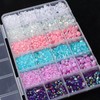24Grid Shiny Colorful Nail Art Rhinestones 3D Flatback Rhinestones Pearl