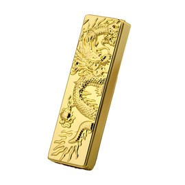 QFECT Dragon Torch Lighter - Jet Flame, Cool, Refillable Butane Gas, Gold, Ideal for Outdoor Events, Birthday, Candles, Gifts