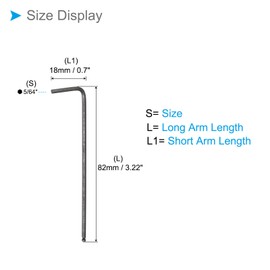 CoCud L-Handle Ball End Hex Key Wrench, 5/64" SAE 82mm Length, CR-V L-Shape Hexagon Head Wrenches Spanner Black - (Applications: for Home Repair and Mechanical Maintenance), 1-piece