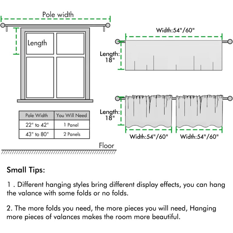 MIULEE Window Valance Half Sheer Curtains Rod Pocket Voile Drapes