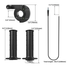 7/8" 22mm Dirt Bike Twist Throttle Accelerator Handle Grip + Cable + Throttle Clamp Replacement for 50cc 90cc 110cc 125cc 140cc 150cc 200cc 250cc Pit Bike Dirtbike
