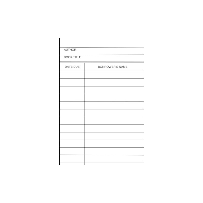 library check out card notebook | 100 pages | 4"x6"