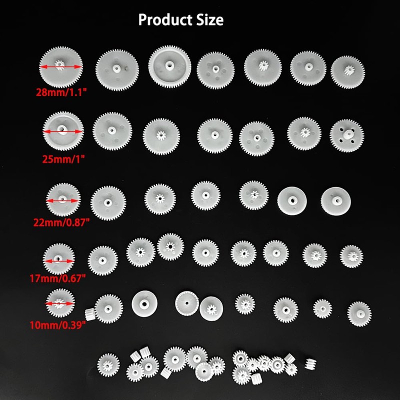 58PCS Small Gears Set Plastic Gears Module 0.5 for DC