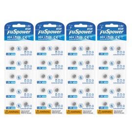 Fuspower 376 377 SR626SW Batteries AG4 LR626 Battery 1.5v Alkaline Coin Cells (40 Count (Pack of 1))
