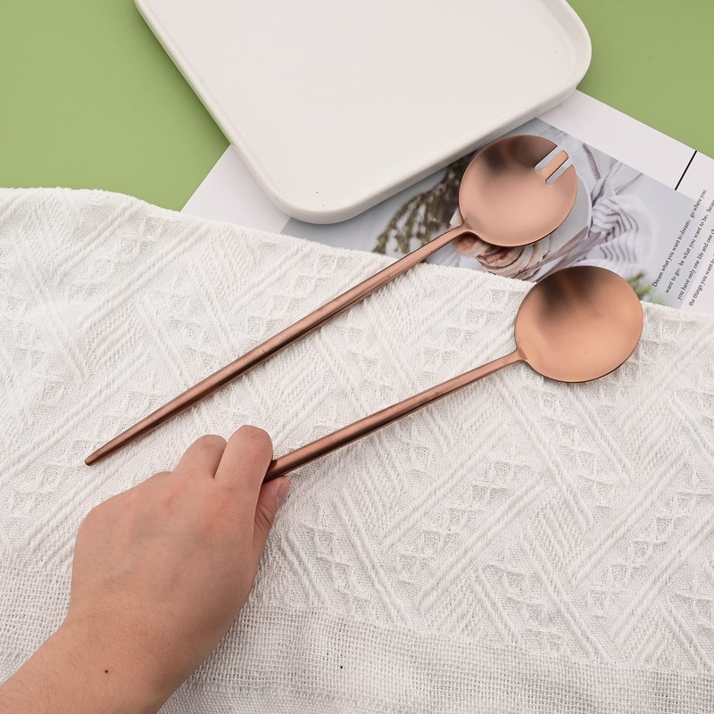 Uniturcky Salad Servers, 18/8 Stainless Steel Serving Fork and Spoon