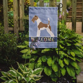 Caroline's Treasures BB8284GF Wire Fox Terrier Welcome Garden Flag, Multicolor