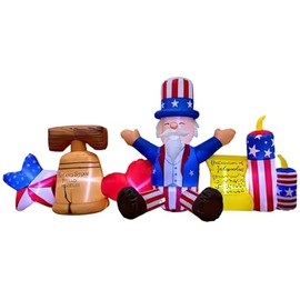 8FT Independence Day Inflatables Decoration,Built in LED Lights Blow Up Yard Decoration for Holiday Party,Indoor,Outdoor,Garden,Yard Lawn Decor