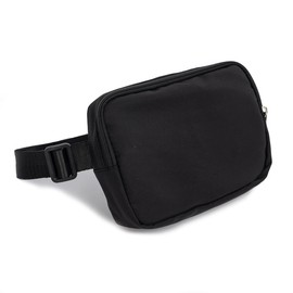 Small Belt Bag with Adjustable Strap | Unisex Mini Everywhere Waist Pouch Crossbody Fanny Pack for Carnival Travel Workout Running Hiking | Black