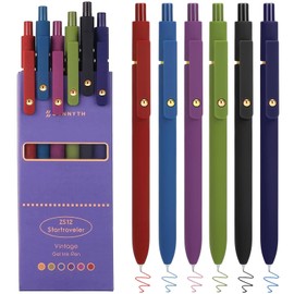 ACEES Colored Pens,6Pcs Colorful Gel Pens, Smooth Writing For Journaling, 0.5mm Fine Point,Ballpoint for Office School Supplies,Gifts for Women Men Student(Vintage)