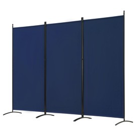 Spurgehom Room Divider, 3 Panel Folding Partition Privacy Screens, Freestanding Fabric Room Panel, Portable Folding Room Divider Wall for Office, Room, Restaurant, 102" W X 71" H (Blue)