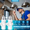 2 Packs Tobasovk Light Socket to Plug Adapter, 3 Prong