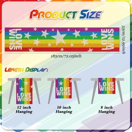 Pride Rainbow Table Runner, Linen, Durable, Colorful, 180x33 cm, Multi-Purpose for Holidays, Pride Month, and Parties