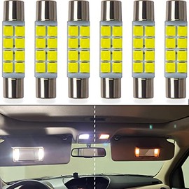 Yoper 6641 6612F 6614F 6615F 28mm 29mm 30mm LED Light Bulbs Car Interior Vanity Sun Visor Mirror Trunk or Cargo Area White Lamp (28-30MM)