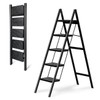 Step Ladder 5 Step Folding, OOSOFITT 330 Lbs Load Heavy