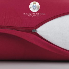 Alreya Cushion Cover 40 x 80 cm - Red - 100% Jersey Cotton - Cushion Cover for Cushions 40 x 80 cm, Jersey Pillowcases, Super Soft Cushion Cover 40 x 80 cm with Zip