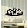 Vinyl Wall Decal Deer Animal Forest Hunting Mountains Nature Stickers Mural Large Decor (g3459) Black