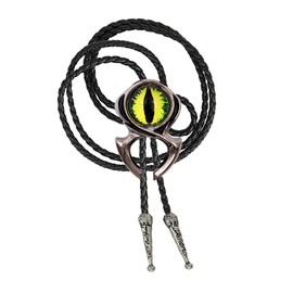 XGALBLA Bolo Tie for Men Guardian Talisman Evil Eye Vintage Native American Western Cowboy Gothic Green Eye