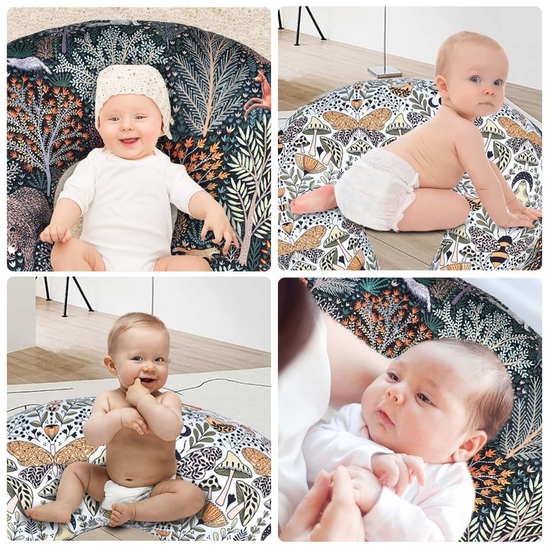 2 Pack Newborn Nursing Pillow Cover U Shaped Stretchy Interchangeable