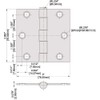 Everbilt 3 in. Satin Brass Square Corner Door Hinge