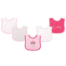 Luvable Friends 5 Piece Drooler Bib with Waterproof Backing, Elephant