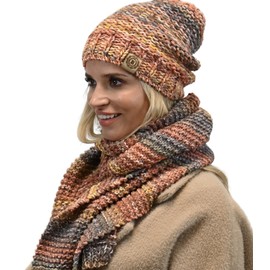 Alur Women's Beanie Hat with Scarf Set Winter Hat Knitted Hat Warm Elastic Elegant Winter Hat Scarf EKO Soft Yarn Stylish Universal Warm, WZ4