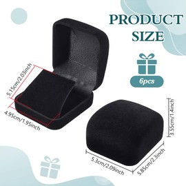 nbeads 6 Stk. Samt Anstecknadel Display Box, 5.3x5.85x3.55cm Anstecknadel Aufbewahrungsboxen Broschen-Sammlung Display-Halter für Schmuck Organizer, Schwarz