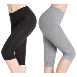 CnlanRow Women Short Leggings Under Dress Soft Thin Cropped Capri Pants 3/4 Length Shorts