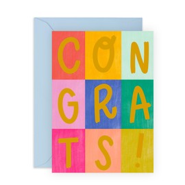 Congrats Celebration Card – Graduation, New Job, Achievement, Success Greetings for Friends, Besties, BFF, Coworker, Colleague, Mates, Buddy, Brother, Sister - Good Job Gifts - Comes with Stickers