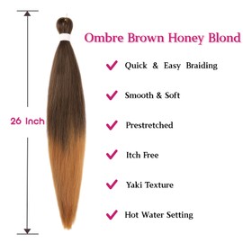 Ombre Brown Honey Blond Braiding Hair Pre Stretched Boho Bohemian Curly Deep Wave Braids Non Toxic Kids Ez Braid Itch Free Knotless