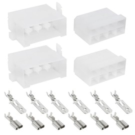 ECSiNG 2 Sets Car Electrical Connector Housing 6.3mm 8 Pin Automotive Electrical Wire Connector Replacement Part Suitable for1.00-2.50 mm² Wire Cable