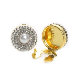 JEWSHA Button Cover Cufflinks for Shirts Bling Rhinestone Faux Pearl No Sewing Buttons Sleeve Clothing Decoration Button Clips Perfect for Birthday Christmas Wedding Gifts (silvery)
